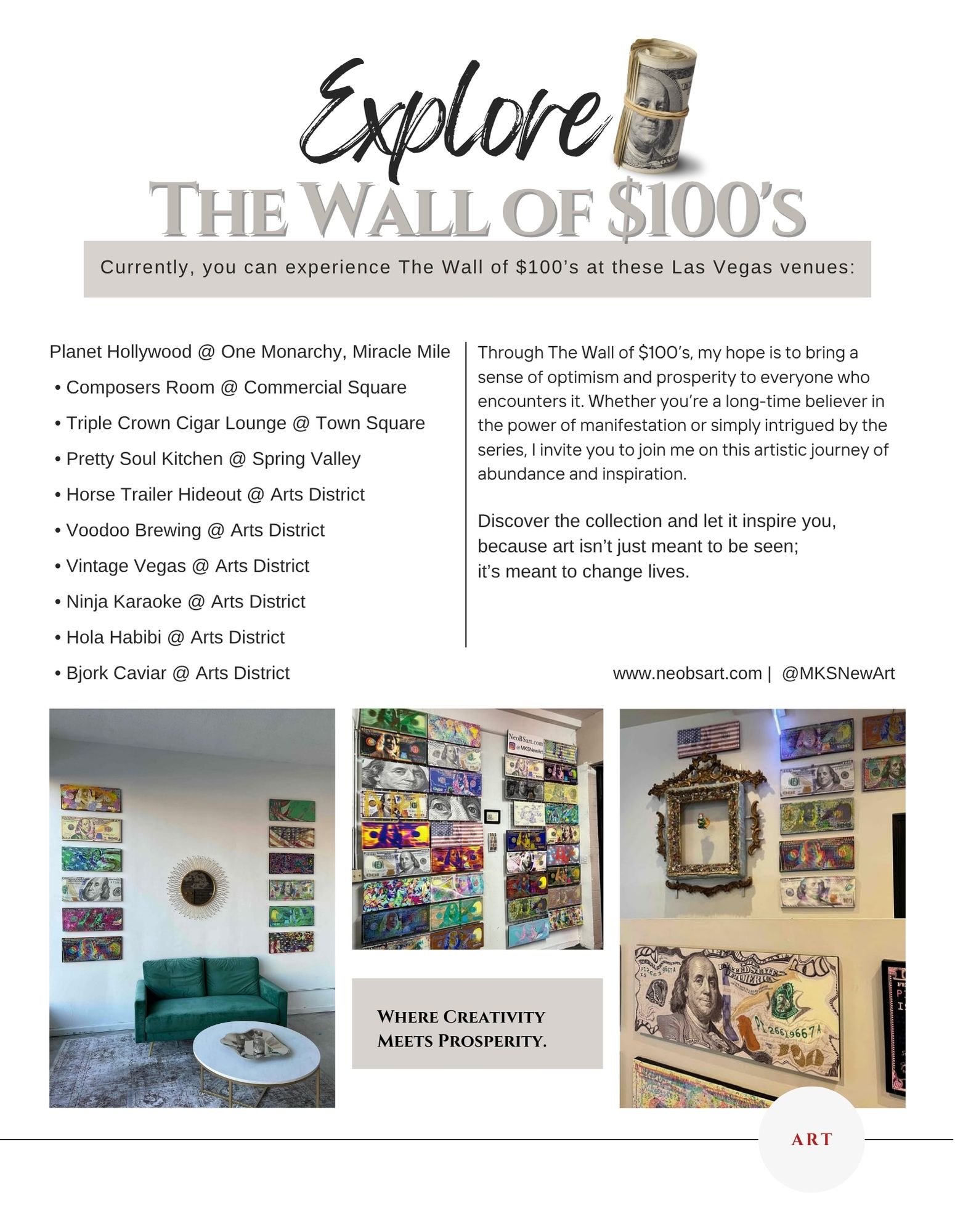 The Wall of $100’s: Manifesting Abundance Through Art